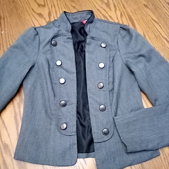 🍭Heart and soul gray military cropped Jacket Size medium - Picture 4 of 6